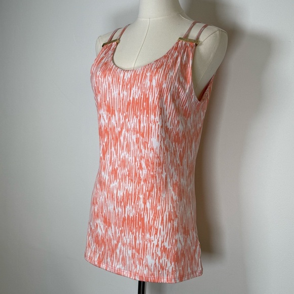 Michael Kors Strappy Tank Top Gold Metal Logo Detail Women’s Size Small - Picture 2 of 11